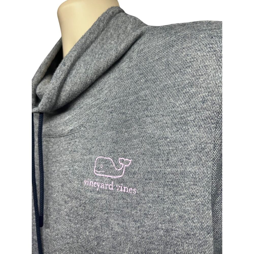 Vineyard Vines Womens Gray Knit Shep Pullover Shirt Large Pockets Funnel Neck - Picture 6 of 8